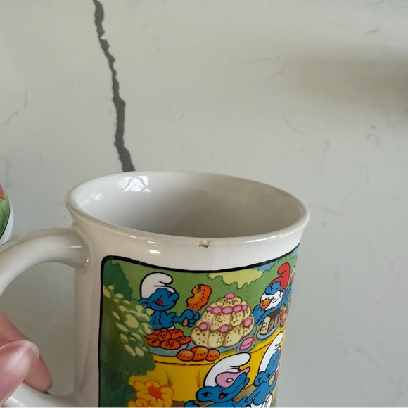 Vintage Smurfs “Grouchy” and “Jokey” Coffee Mugs - Picture 4 of 5